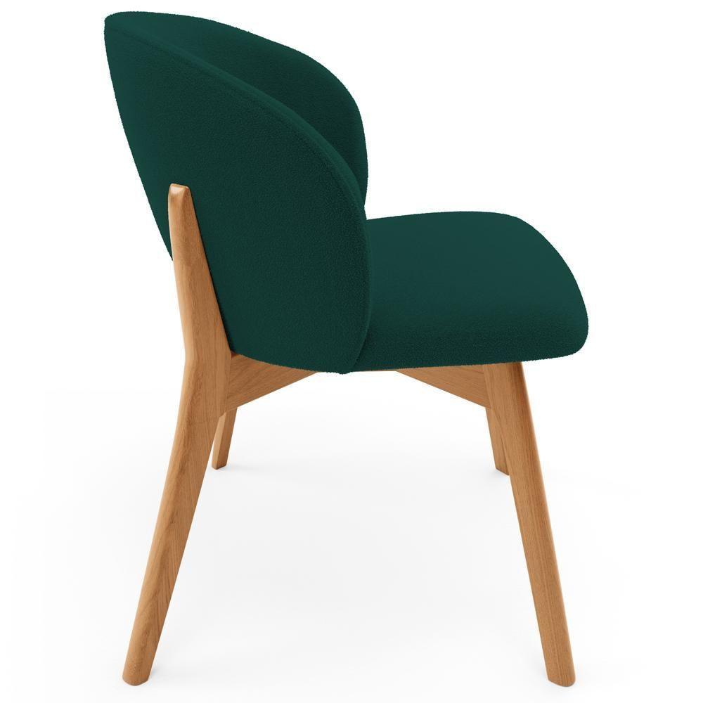 Kit 05 Cadeiras De Jantar E Estar Living Estofada Mia L02 Bouclê Verde - Lyam Decor - 6