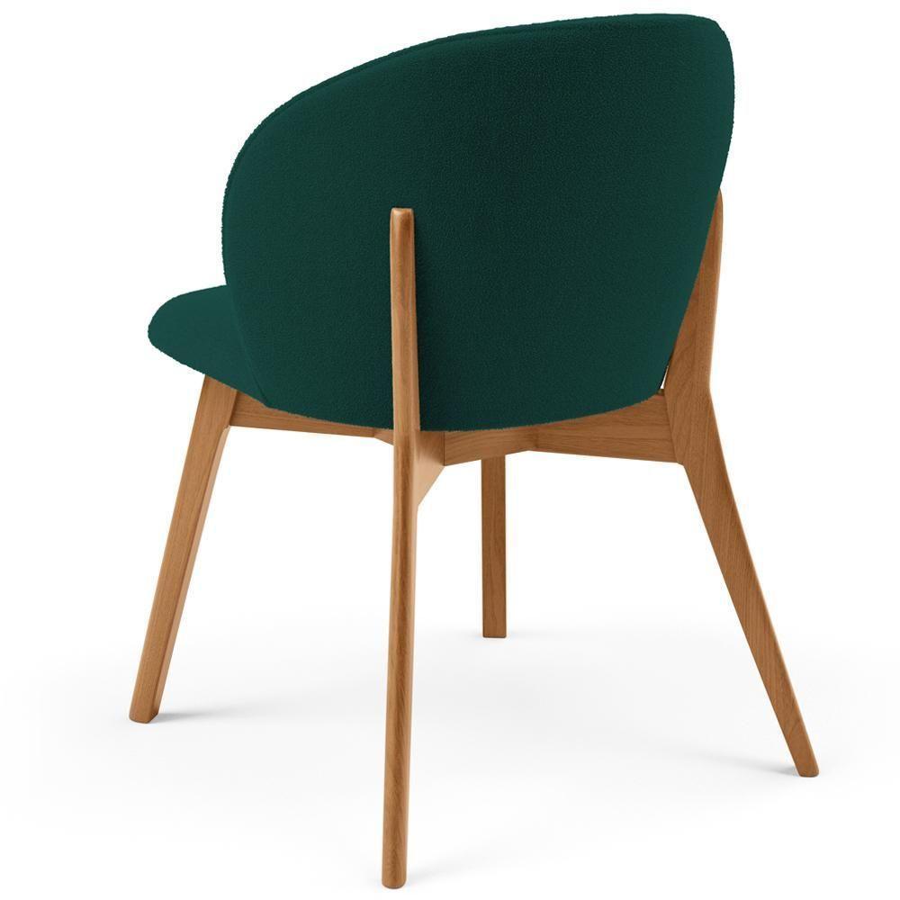 Kit 05 Cadeiras De Jantar E Estar Living Estofada Mia L02 Bouclê Verde - Lyam Decor - 7