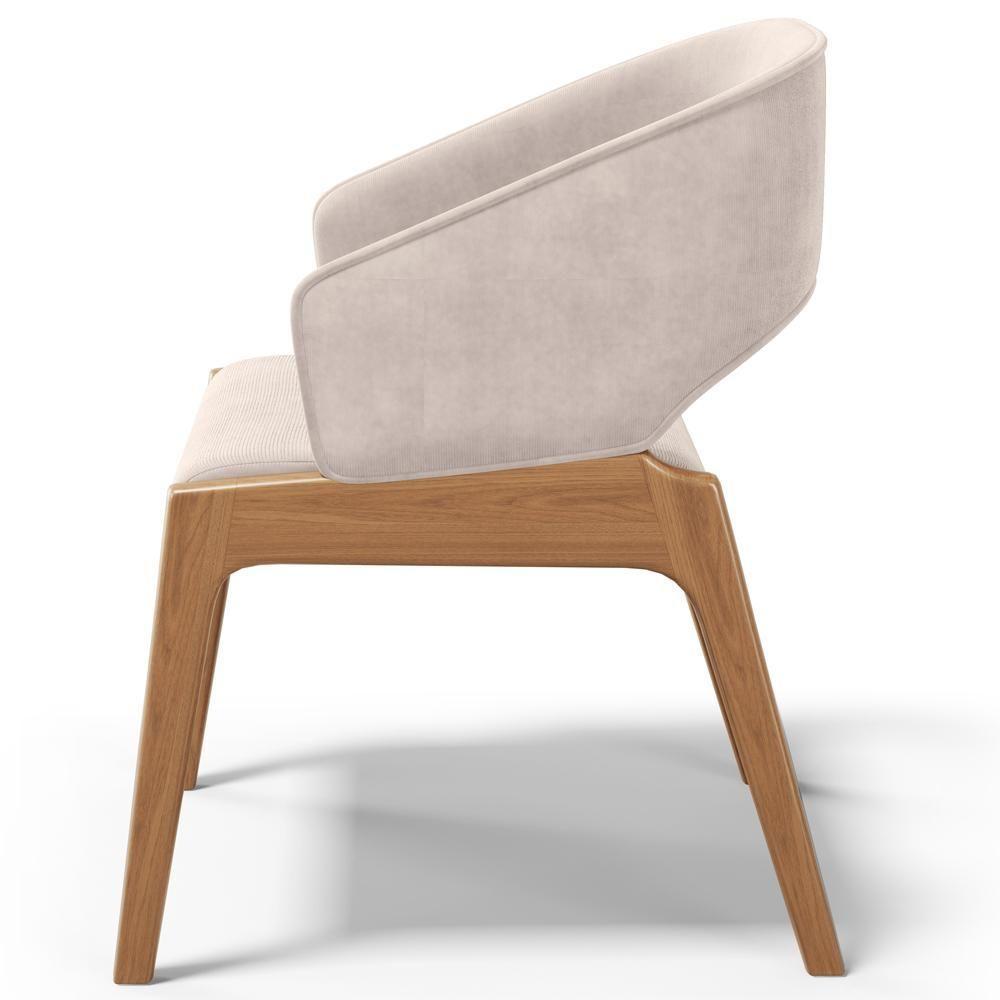 Kit 05 Cadeiras De Jantar E Estar Living Estofada Lince L02 Suede Bege - Lyam Decor - 6