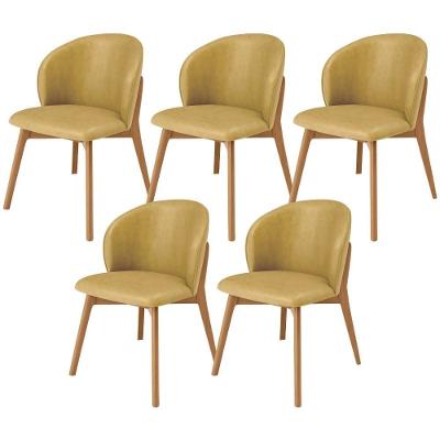 Kit 05 Cadeiras De Jantar E Estar Living Estofada Mia L02 Couríssimo Fendi - Lyam Decor