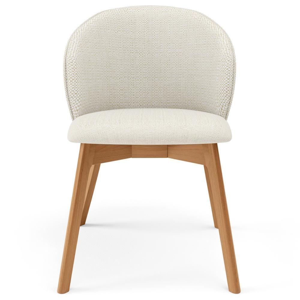 Kit 04 Cadeiras De Jantar E Estar Living Estofada Mia L02 Linho Champagne - Lyam Decor - 3