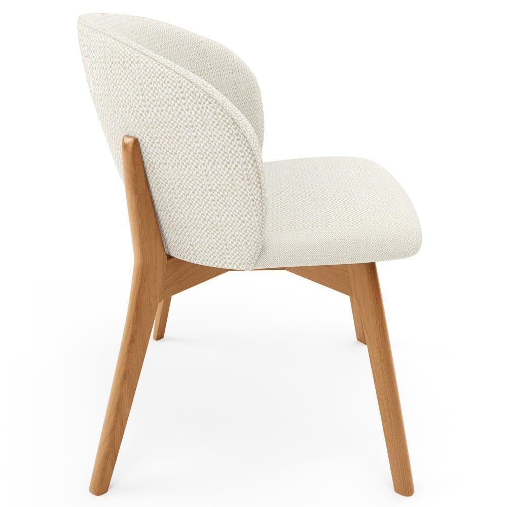 Kit 04 Cadeiras De Jantar E Estar Living Estofada Mia L02 Linho Champagne - Lyam Decor - 6