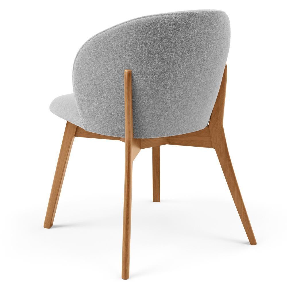 Kit 05 Cadeiras De Jantar E Estar Living Estofada Mia L02 Bouclê Cinza - Lyam Decor - 7