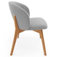 Kit 05 Cadeiras De Jantar E Estar Living Estofada Mia L02 Bouclê Cinza - Lyam Decor - 6