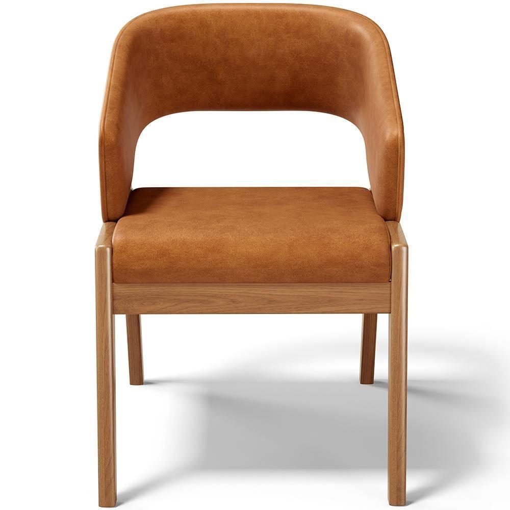 Kit 04 Cadeiras De Jantar E Estar Living Estofada Lince L02 Couríssimo Canela - Lyam Decor - 3