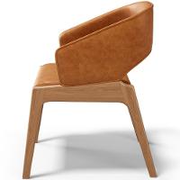 Kit 04 Cadeiras De Jantar E Estar Living Estofada Lince L02 Couríssimo Canela - Lyam Decor - 6