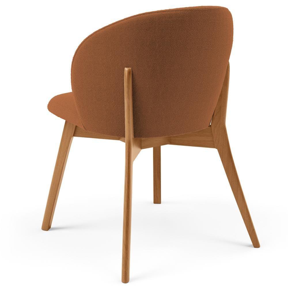 Kit 05 Cadeiras De Jantar E Estar Living Estofada Mia L02 Bouclê Terracota - Lyam Decor - 7