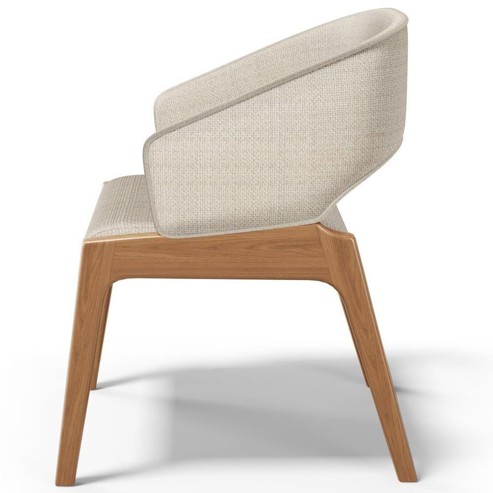 Kit 05 Cadeiras De Jantar E Estar Living Estofada Lince L02 Linho Palha - Lyam Decor - 7