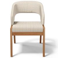 Kit 05 Cadeiras De Jantar E Estar Living Estofada Lince L02 Linho Palha - Lyam Decor - 3