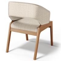 Kit 05 Cadeiras De Jantar E Estar Living Estofada Lince L02 Linho Palha - Lyam Decor - 6