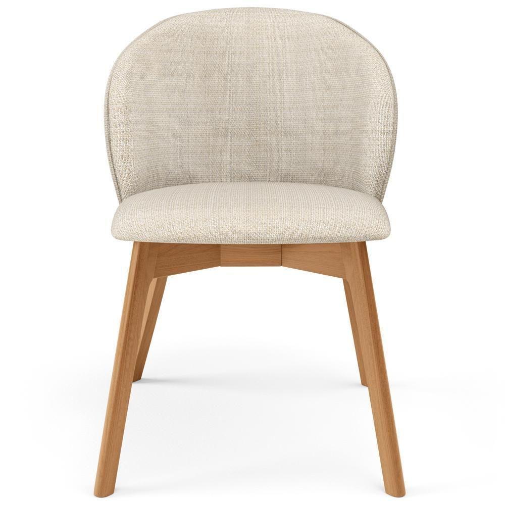 Kit 03 Cadeiras De Jantar E Estar Living Estofada Mia L02 Linho Palha - Lyam Decor - 3