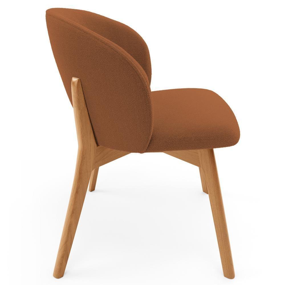 Kit 04 Cadeiras De Jantar E Estar Living Estofada Mia L02 Bouclê Terracota - Lyam Decor - 5