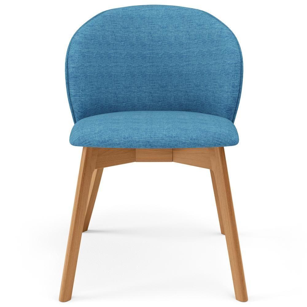 Kit 04 Cadeiras De Jantar E Estar Living Estofada Mia L02 Linho Azul - Lyam Decor - 3