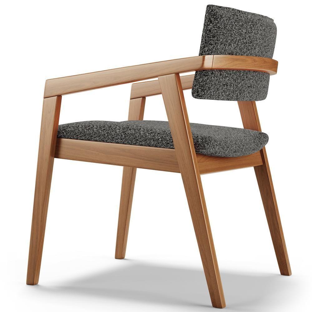 Kit 03 Cadeiras Para Sala De Jantar Estar Miving Giorgia L02 Linho Mescla Chumbo - Lyam Decor - 7