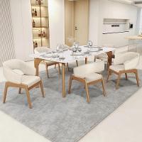 Kit 04 Cadeiras De Jantar E Estar Living Estofada Lince L02 Linho Palha - Lyam Decor - 2