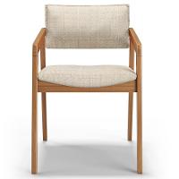 Kit 03 Cadeiras Para Sala De Jantar Estar Living Giorgia L02 Linho Palha - Lyam Decor - 3