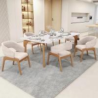 Kit 04 Cadeiras De Jantar E Estar Living Estofada Lince L02 Suede Bege - Lyam Decor - 2