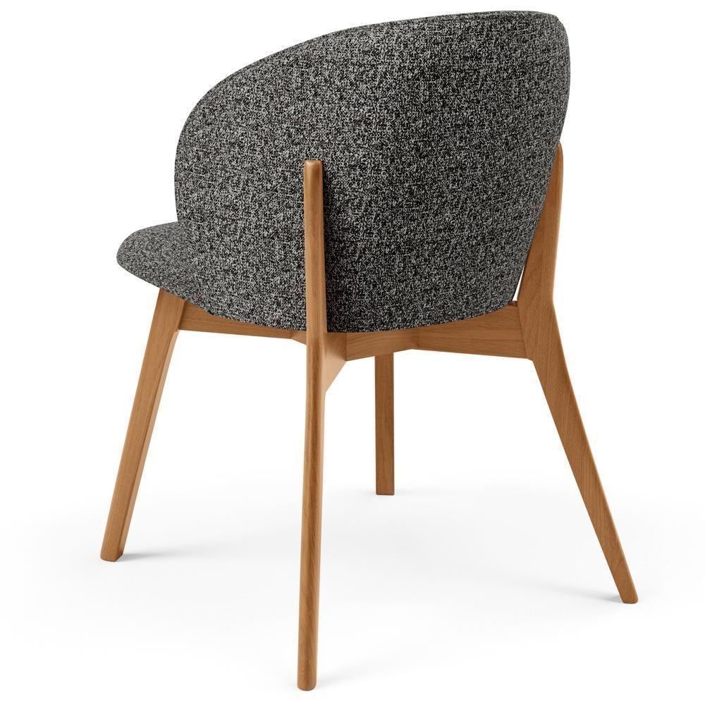 Kit 03 Cadeiras De Jantar E Estar Living Estofada Mia L02 Linho Mescla Chumbo - Lyam Decor - 7