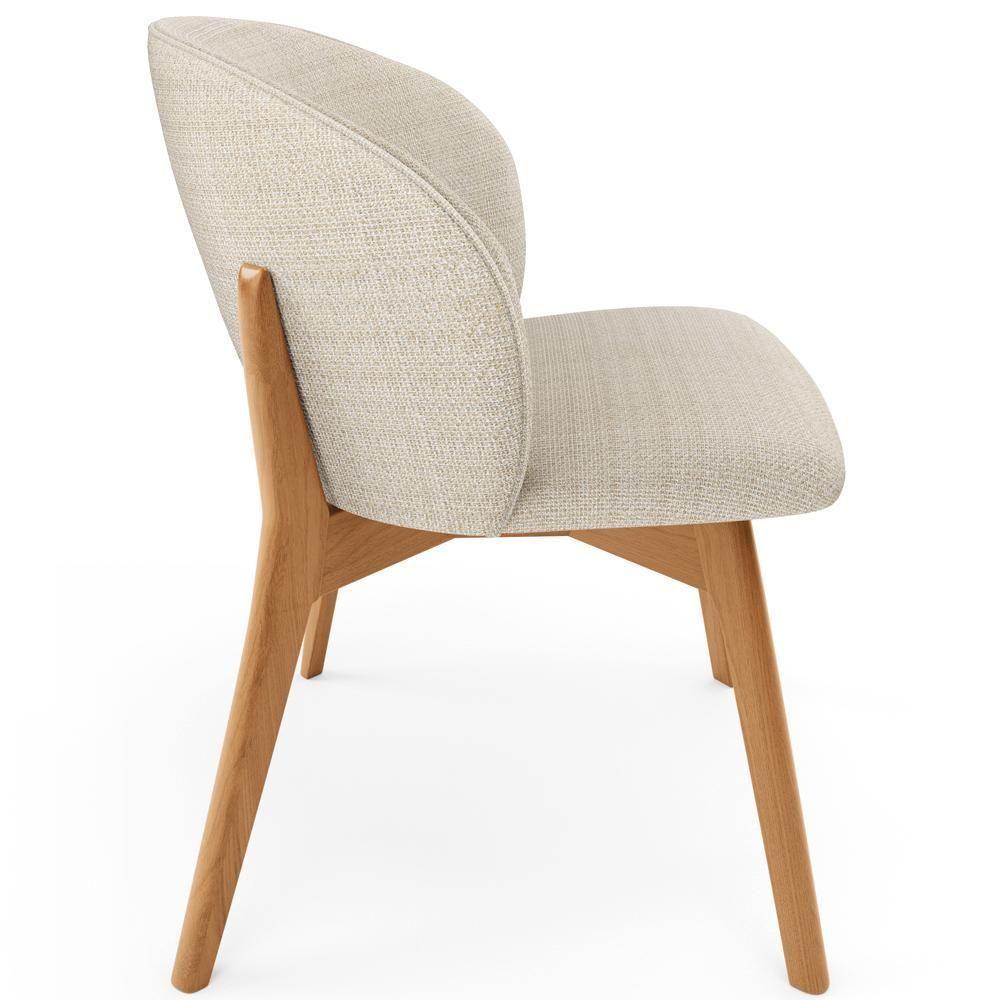 Kit 02 Cadeiras De Jantar E Estar Living Estofada Mia L02 Linho Palha - Lyam Decor - 6