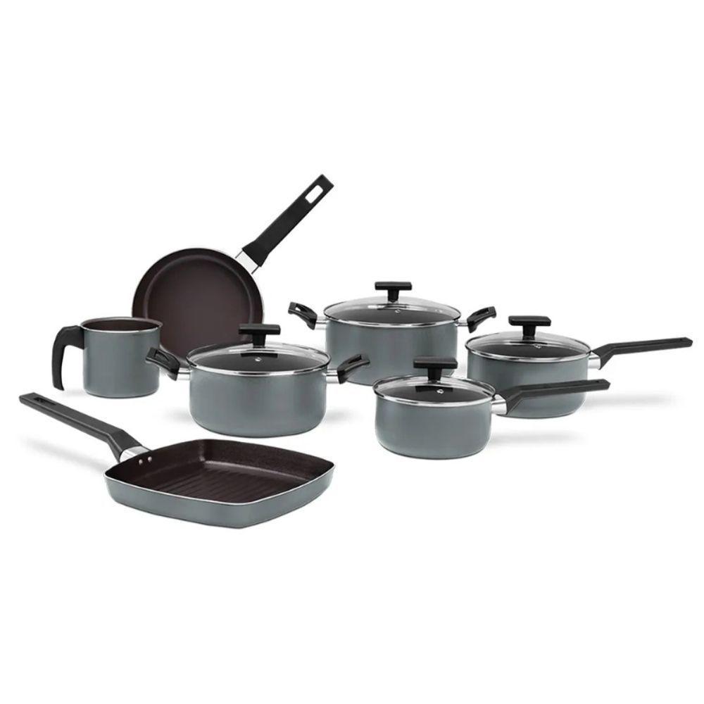 Jogo De Panelas 7 Peças Ceramic Life Preserve Cinza - Brinox - 1