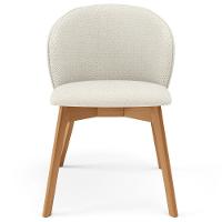 Kit 02 Cadeiras De Jantar E Estar Living Estofada Mia L02 Linho Champagne - Lyam Decor