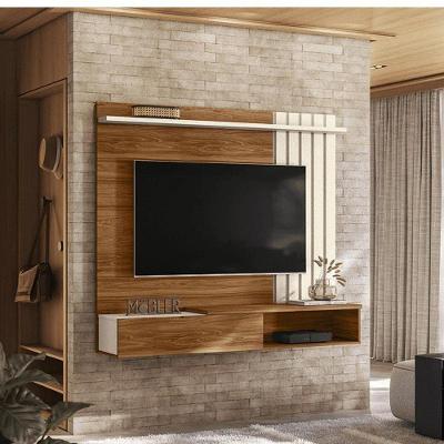 Home Suspenso Vegas 1,60m Tv 65 Polegas Porta Basculante Nichos - Cinamomo Mel Perola Metalizado