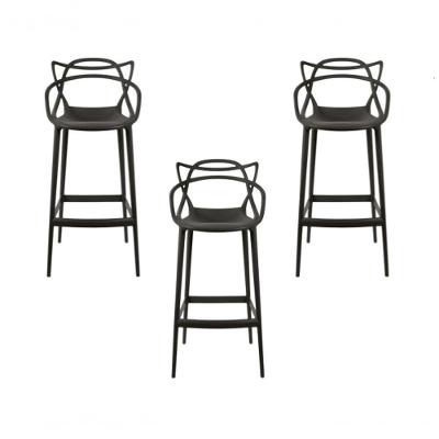 Kit - 3 X Banquetas Médias Masters Allegra - 66 Cm - Preto