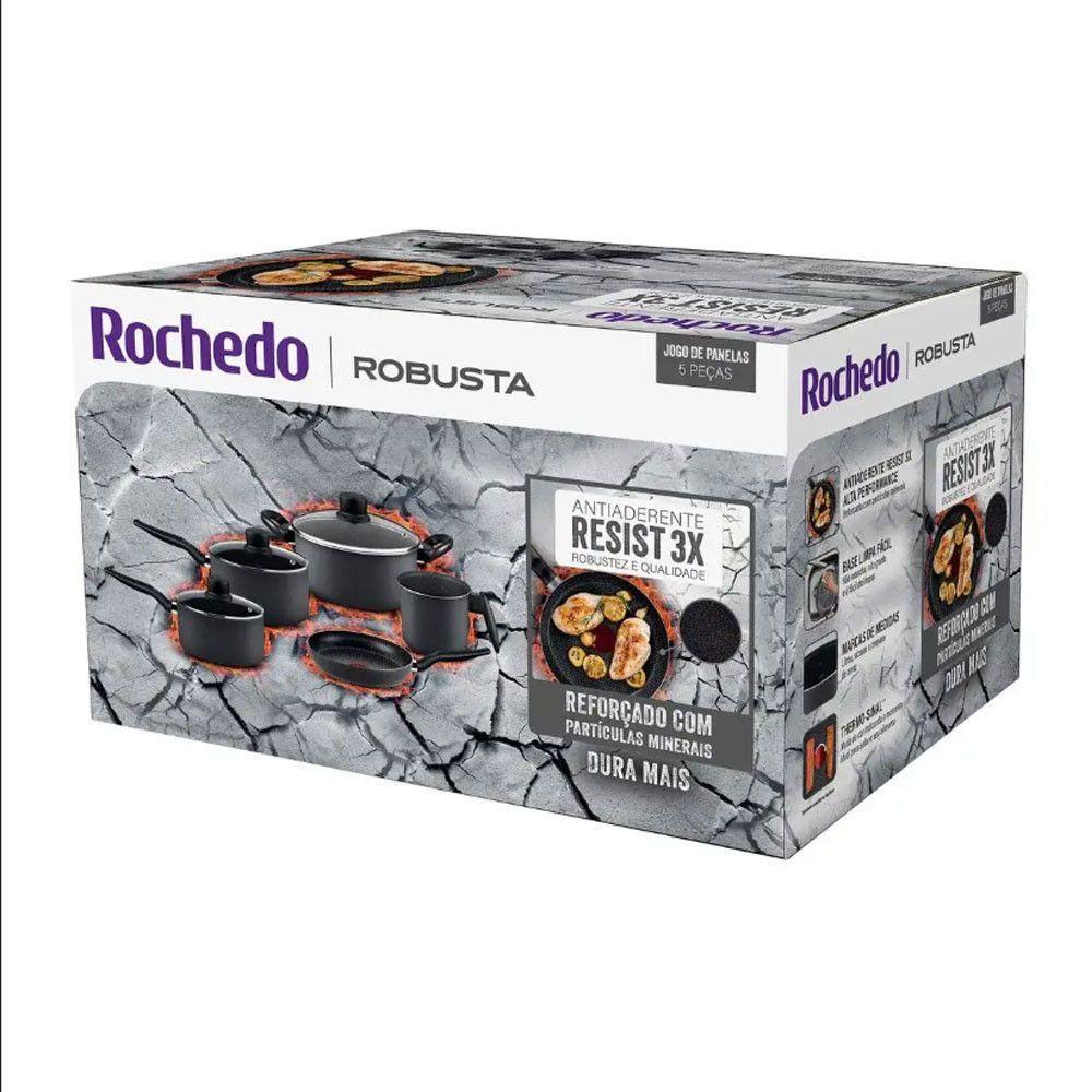 Jogo De Panela Robusta 5 Peças Grafite Rochedo - 4