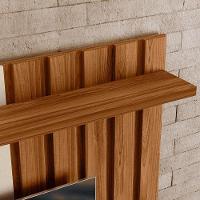 Home Suspenso Vegas 1,60m Tvs 65 Polegas Nichos Painel Lateral Ripado Com Porta Basculante - Perola Metalizado Cinamomo Mel - 7