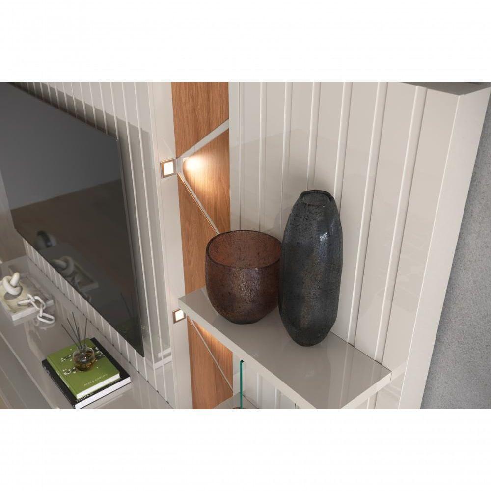 Home Belfast Frisado Painel Para Tvs Até 55 Polegas Com 4 Portas E Prateleiras Off White Perolizado Jequitiba - 3