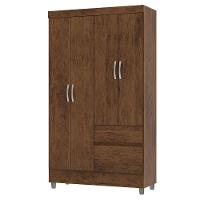 Guarda-roupa Solteiro 4 Portas 2 Gavetas Com Pés Ideval Imbuia Rústico - 6