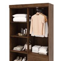 Guarda-roupa Solteiro 4 Portas 2 Gavetas Com Pés Ideval Imbuia Rústico - 10