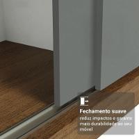 Guarda-roupa Casal Com Pés 3 Portas De Correr Rustic Cinza Reno Madesa - 5