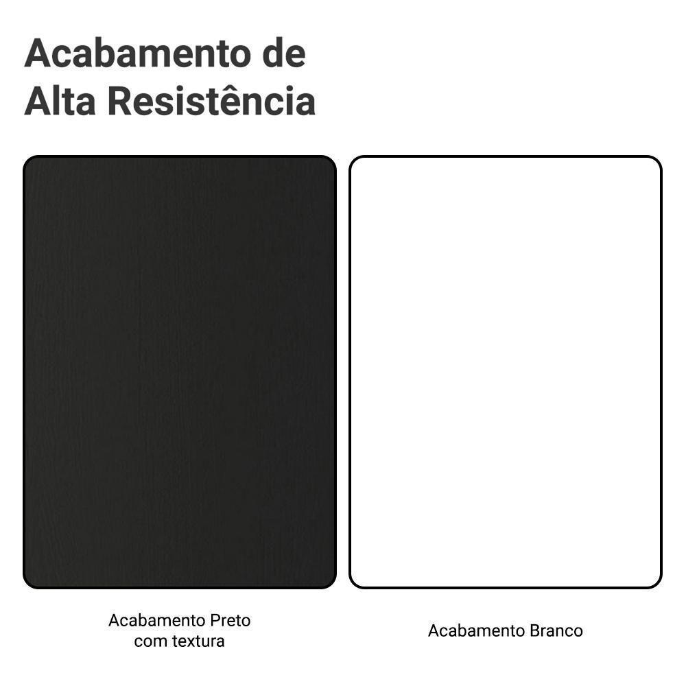 Guarda-roupa Casal Com Pés 3 Portas De Correr De Espelho Preto Branco Reno Madesa - 9