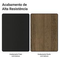 Guarda-roupa Casal Com Pés 3 Portas De Correr De Espelho Preto Rustic Reno Madesa - 9