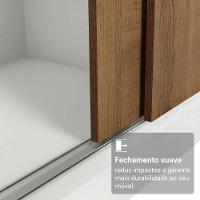 Guarda-roupa Casal Com Pés 3 Portas De Correr De Espelho Branco Rustic Reno Madesa - 5