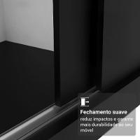 Guarda-roupa Casal Com Pés 3 Portas De Correr De Espelho Preto Reno Madesa - 5