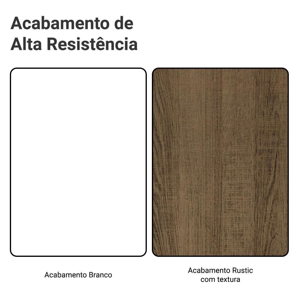 Guarda-roupa Casal Com Pés 3 Portas De Correr Com Espelhos Branco Rustic Reno Madesa - 9