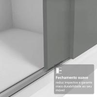 Guarda-roupa Casal Com Pés 3 Portas De Correr Com Espelhos Branco Cinza Reno Madesa - 5