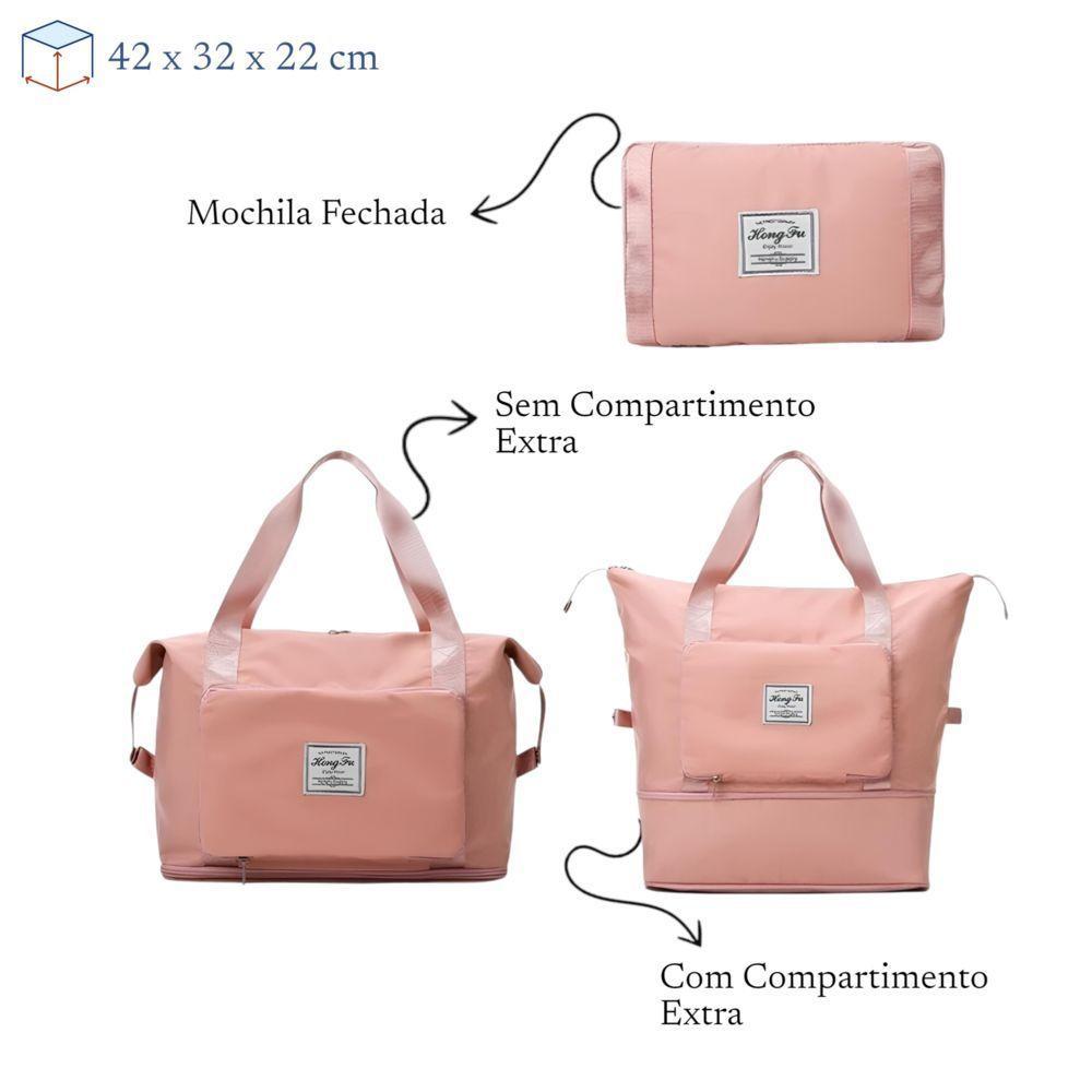 Mochila De Viagem Dobrável Impermeável Rosa - Praticidade E Estilo Para Suas Aventuras - 6