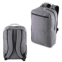 Mochila Elegante Slim Cinza Para Notebook Com Acolchoamento E Bolso Lateral Prático - 1