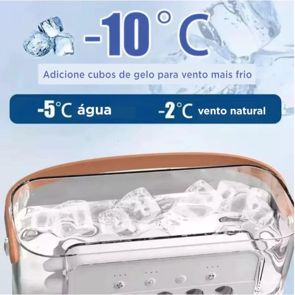 Mini Ar Condicionado Climatizador Umidificador Ventilador Agua Com Led Portátil Preto - 2