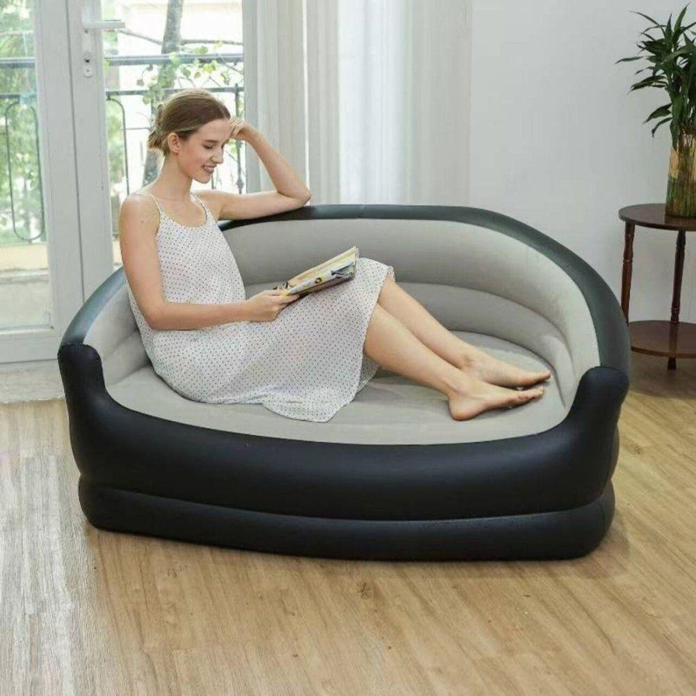 Mini Sofá 2 Lugares Inflável Portátil Macio E Prático - 2