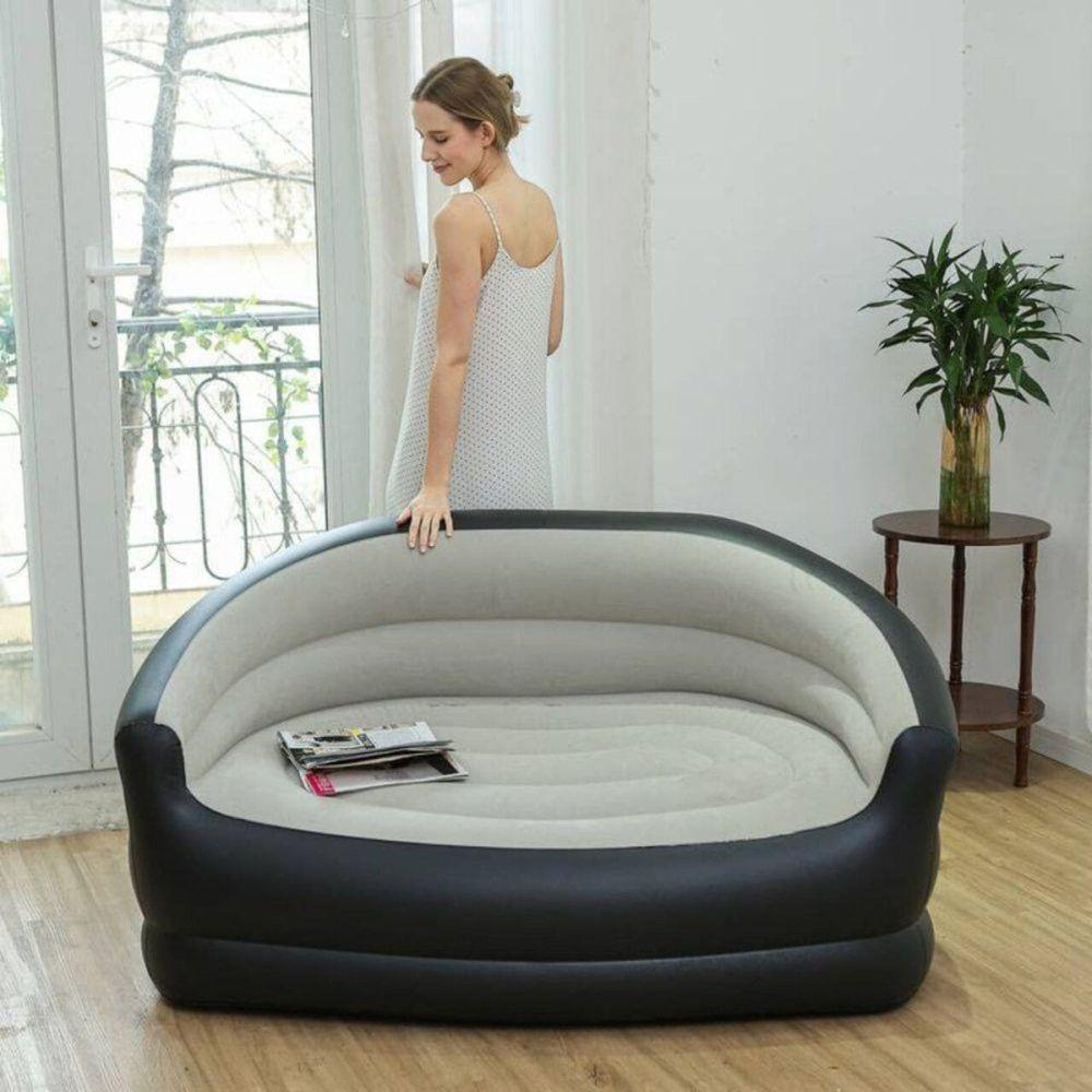 Mini Sofá 2 Lugares Inflável Portátil Macio E Prático - 5