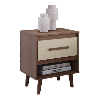 Mesa De Cabeceira Com 1 Gaveta E Nicho Lima Savana - Off White