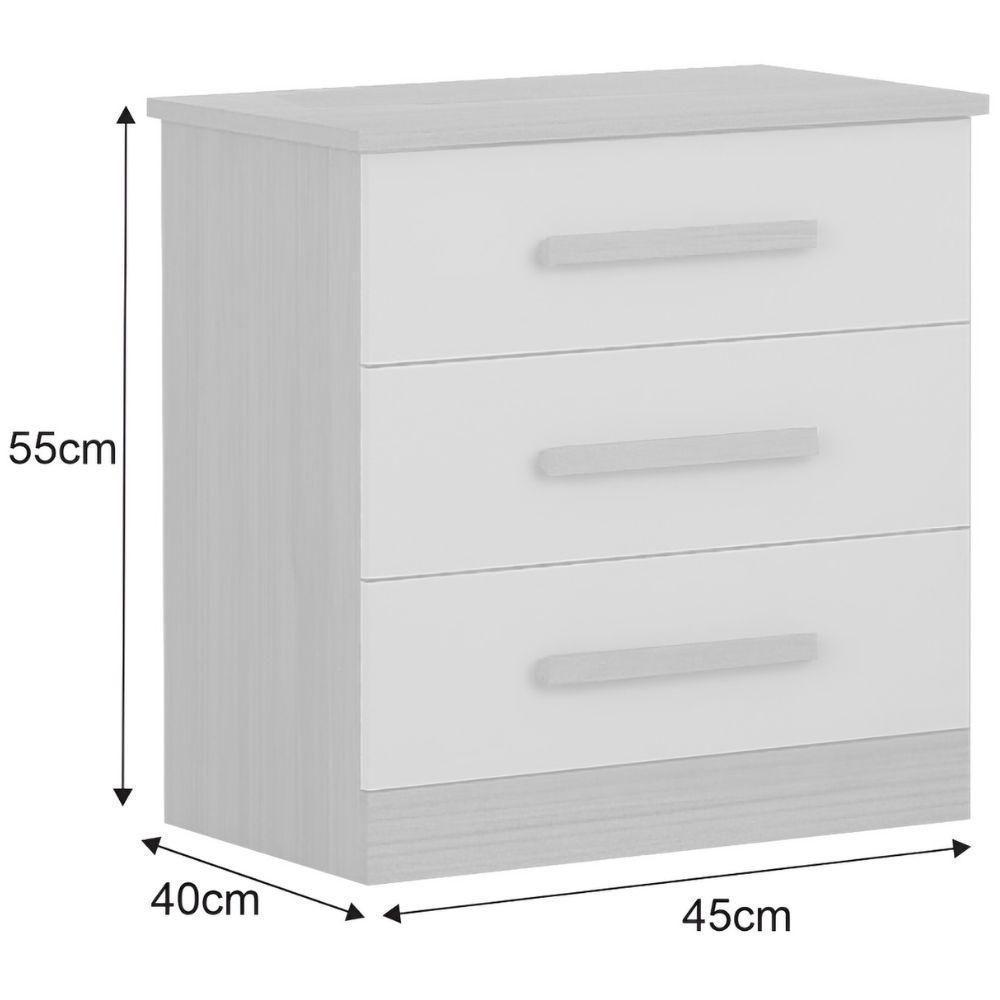 Mesa De Cabeceira Rubi Cinamomo 3 Gavetas Leifer Móveis - 3