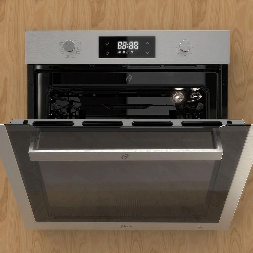 Kit Inox Cooktop a Gás 5 Bocas e Forno de Embutir 74L - 220V - 3
