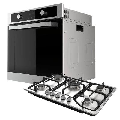 Kit Inox Cooktop a Gás 5 Bocas e Forno de Embutir 74L - 220V