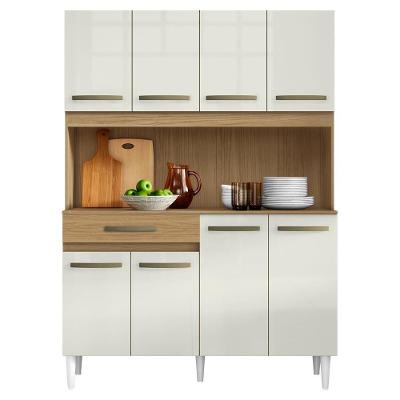 Kit Cozinha Compacta Cleo 8 Portas 1 Gaveta MDP 121cm Atacama Off White