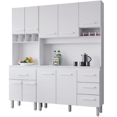 Kit Cozinha 9 Portas 4 Gavetas 180 Cm Vitoria Branco Mobbs